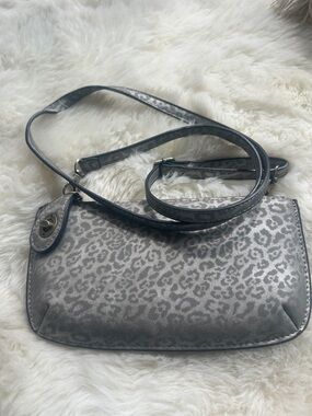 Gray Leopard-Print Joy Susan Crossbody Bag